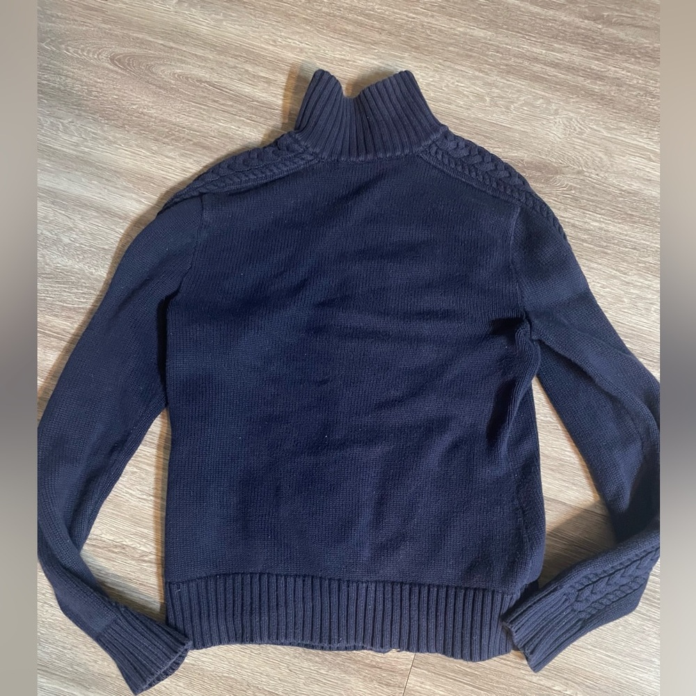 Ralph Lauren Navy Blue Zip-Up Sweater - Picture 2 of 2